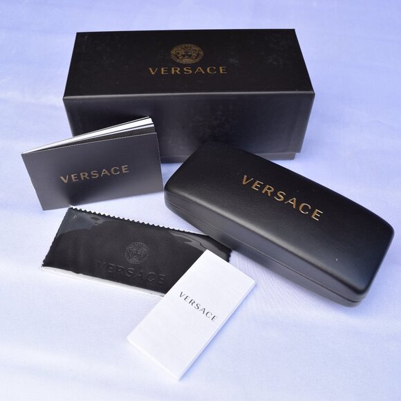 Versace Sunglasses Case Set, Black Hard Clamshell, Boxed, Cloth, Authentic Card - Picture 4 of 12